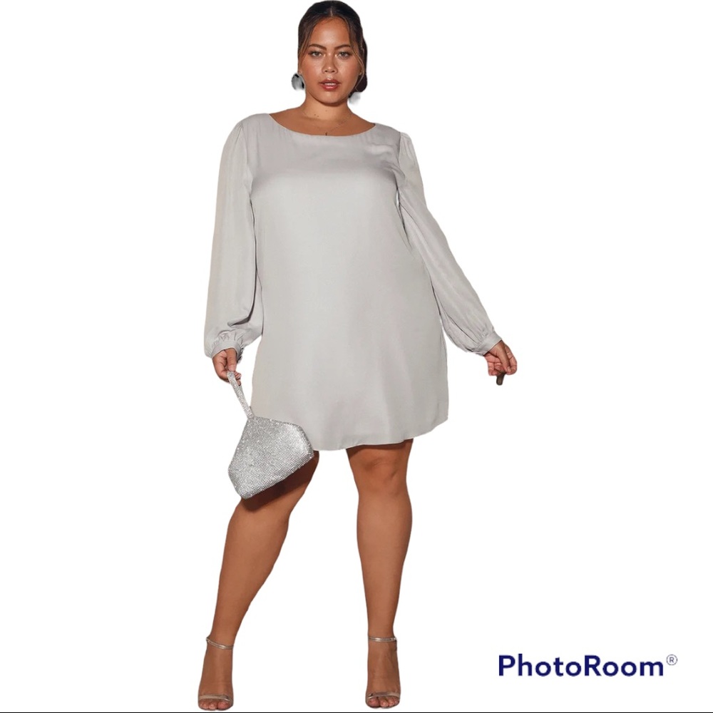 Lulus Status Update Light Grey Shift Dress